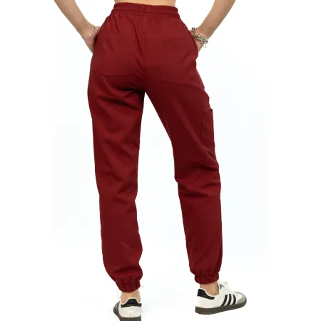 Spodnie medyczne SCRUBS MEDI TEDDY - LLEVANTI MERLOT SCRUB